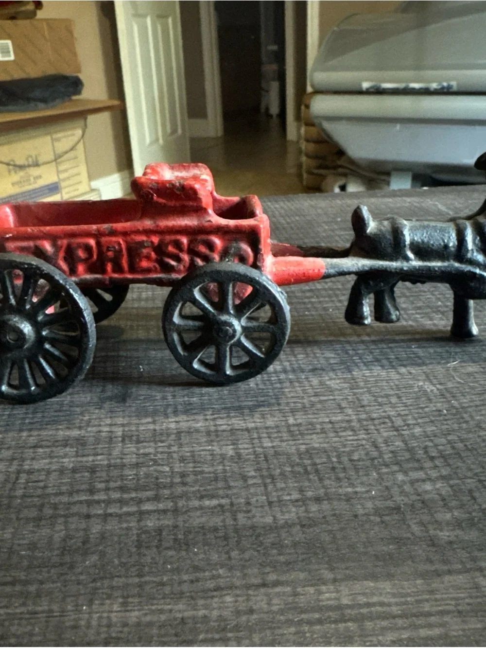 Vintage Cast Iron Express Wagon/Cart With Goat Pulling